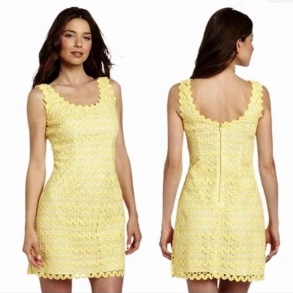 Lilly Pulitzer Yellow Lace dress size 8